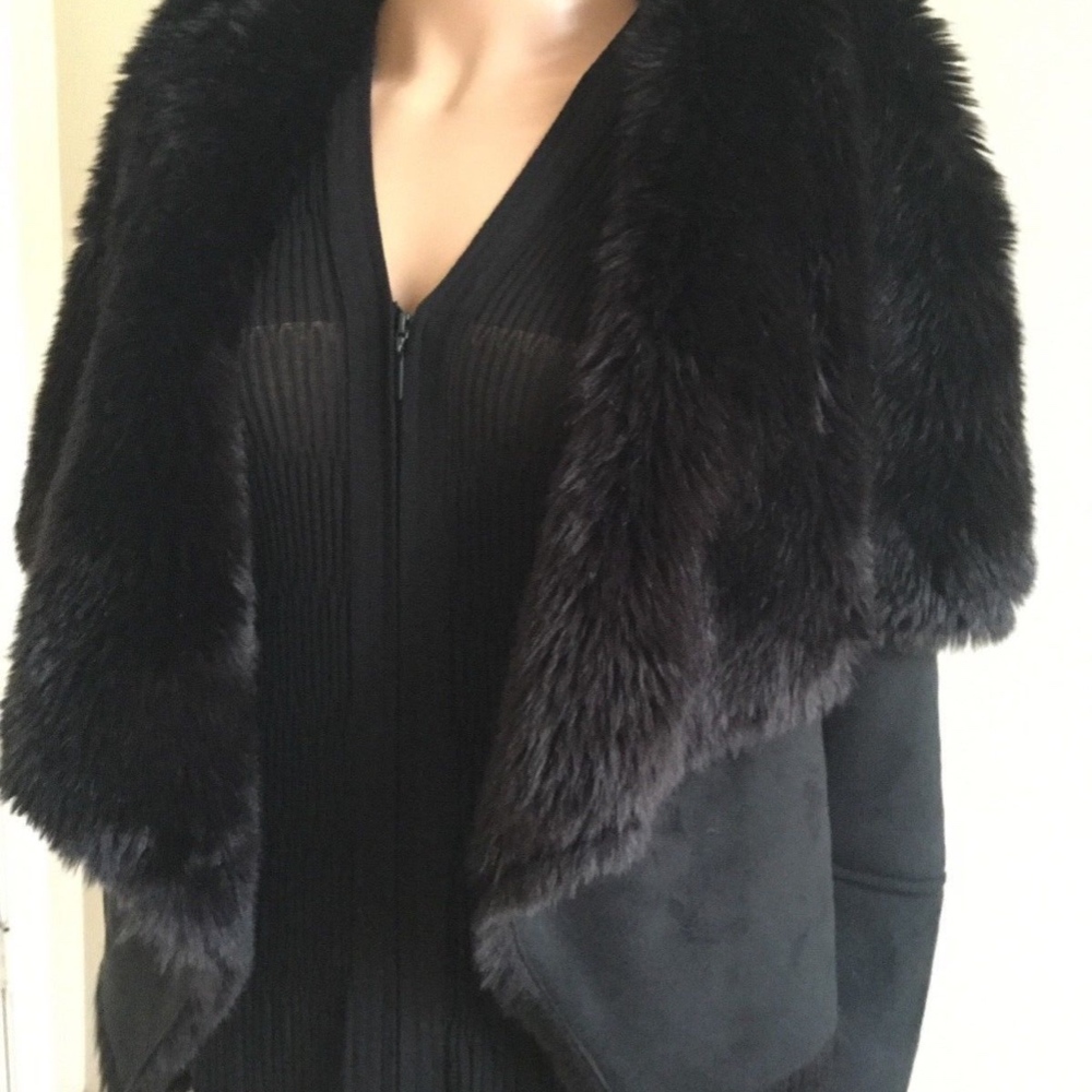 Scoop NYC Black Faux Fur Woman's Jacket